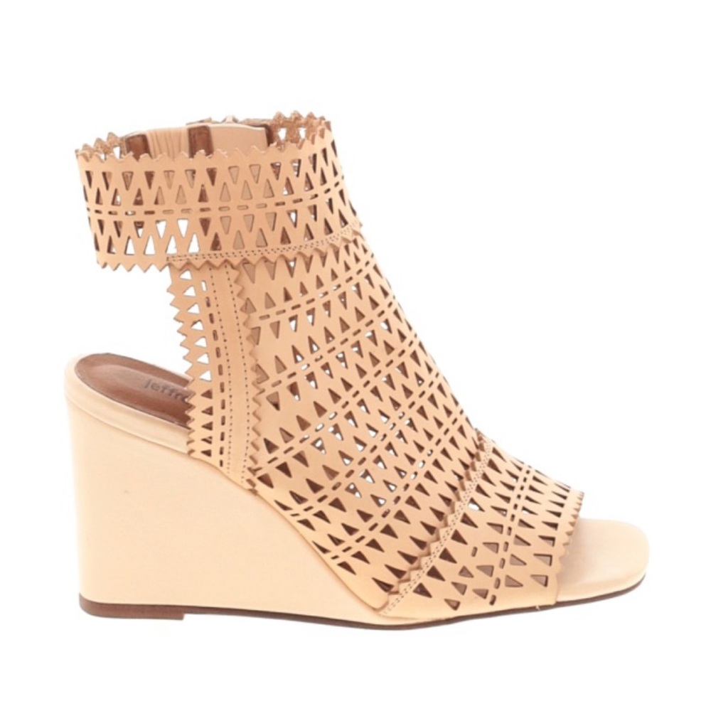 Jeffrey Campbell Laser Cutout Ankle Wedge Heels